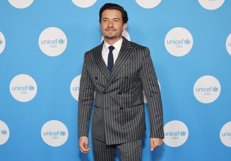 Aktorius Orlando Bloom susitiko su Ukrainos vaikais