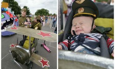 Kūdikių vežimėlių parade Rusijoje – kariniai motyvai (FOTO)