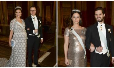 Nėščia Švedijos princesė dėvi suknelę su paslaptimi