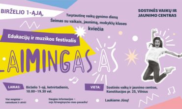Tarptautinę vaikų gynimo dieną SVJC kviečia jaunimą į festivalį LAIMINGAS AŠ. Drauge švęsime vaikų ir jaunimo teisę į laisvę