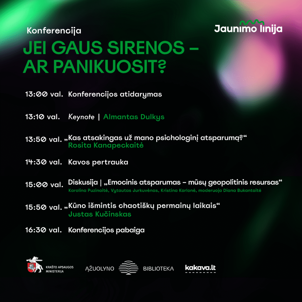 Emocinio atsparumo konferencija Kaune:  „Jei gaus sirenos – ar panikuosit?“