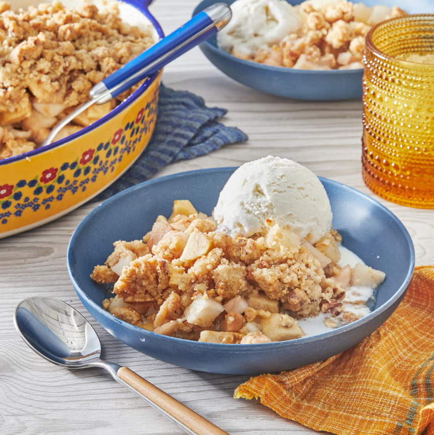 Šaltai traškūs „Pear Crisp“ oro gruzdintuvėje: paprastas ir aromatingas desertas